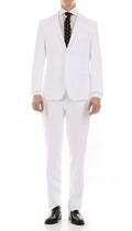 Oslo Collection - Slim Fit 2 Piece Suit Color White - Upscale Men's Fashion