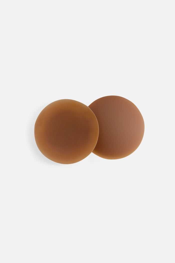 Brown round adhesive pasties, set of two