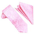 Pink Paisley Tie and Hanky Set - Upscale Men's Fashion