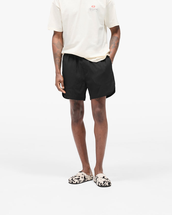 Piped Track Short - Jet Black