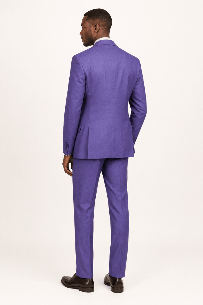 Purple Textured Regular Fit 3-Piece Suit – Bellavere Collection - Upscale Men's Fashion
