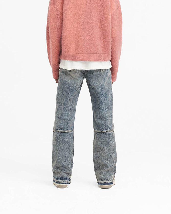 R2 Stepped Hem Denim - Mid Blue