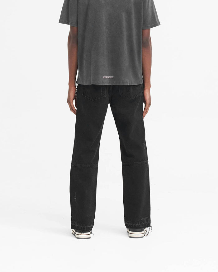 R2 Stepped Hem Denim - Off Black