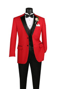 Red 3-Piece Regular Fit Tuxedo Suit – Regal Collection - Upscale Men's Fashion