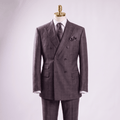 Regular Fit Double-Breasted Glen Plaid 2-Piece Suit – Black - Upscale Men's Fashion