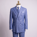 Regular Fit Double-Breasted Glen Plaid 2-Piece Suit – Nautica Blue - Upscale Men's Fashion