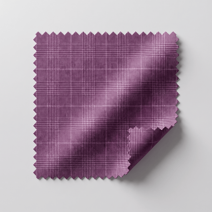 Regular Fit Double-Breasted Glen Plaid 2-Piece Suit – Plum - Upscale Men's Fashion