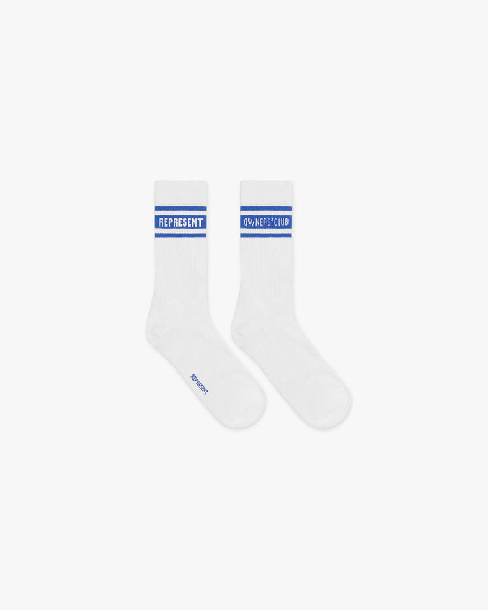 Represent Owners Club Socks | Flat White/Cobalt Accessories Owners Club | Represent Clo