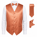 Rust Satin Tuxedo Vest Set - Upscale Men's Fashion