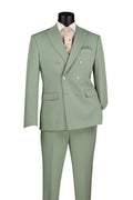 Sage Slim Fit Stretch Double Breasted 2 Piece Suit - Bellarco Collection - Upscale Men's Fashion