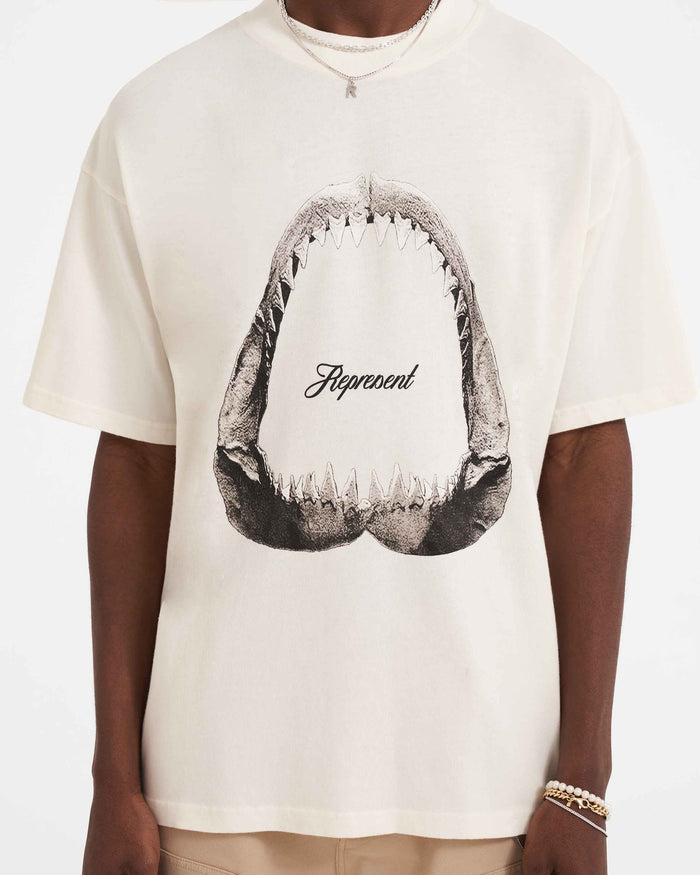 Shark Jaws T-Shirt | Flat White T-Shirts SS23 | Represent Clo