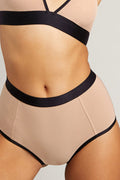 Buff micro mesh paired with Black trims is fashion.. but subtle [Giselle S]