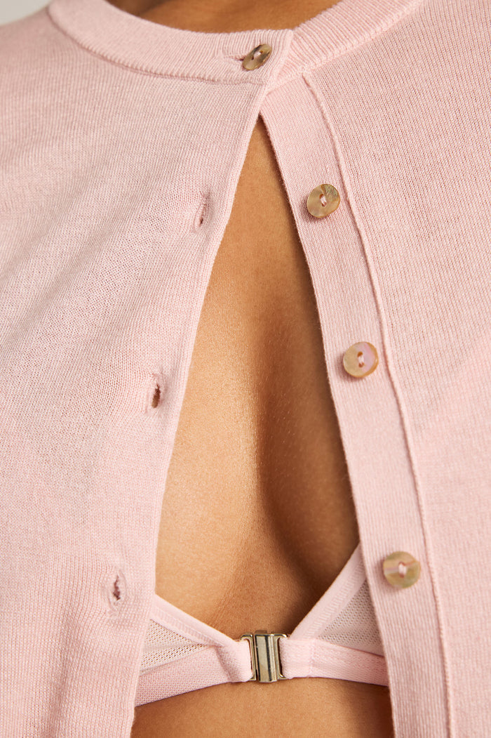 Silk Cashmere Cardi in Shell