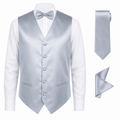 Silver Tuxedo Vest Set - Upscale Men's Fashion