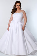CE2202 Celebrations by Sydney's Closet aline silhouette with scoop neckline and pockets dress features sweep train and zipper back closure available in black and white