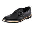 Skyler Black Patent Leather Loafers with Gold Buckle – Men's Slip-On Dress Shoes - Upscale Men's Fashion