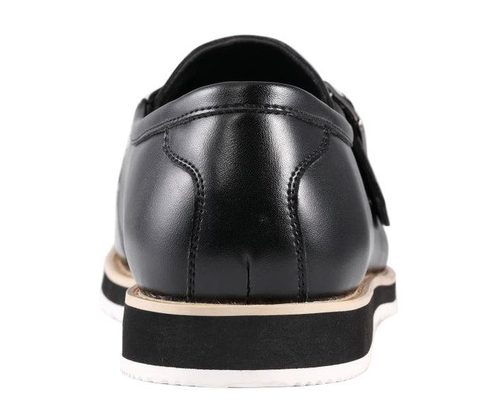 Skyler Black Patent Leather Loafers with Gold Buckle – Men's Slip-On Dress Shoes - Upscale Men's Fashion