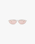 Slim Aviator Sunglasses - Silver Brown