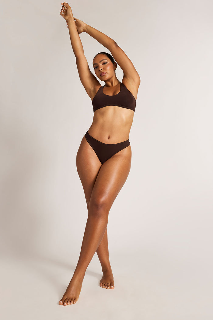 Slink Dipped Thong in Espresso