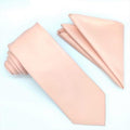 Solid Blush Tie and Hanky Set - Upscale Men's Fashion