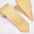 Solid Champagne Tie and Hanky Set - Upscale Men's Fashion