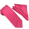 Solid Fuchsia Tie and Hanky Set - Upscale Men's Fashion
