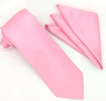 Solid Pink Tie and Hanky Set - Upscale Men's Fashion