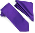 Solid Purple Tie and Hanky Set - Upscale Men's Fashion
