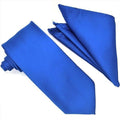 Solid Royal Blue Tie and Hanky Set - Upscale Men's Fashion