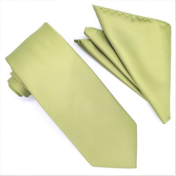 Solid Sage Tie and Hanky Set - Upscale Men's Fashion