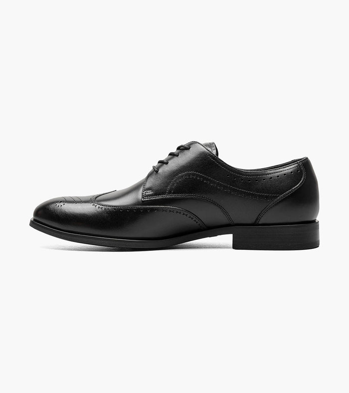 Stacy Adams Brayden Leather Wingtip Oxford Dress Shoes - Black - Upscale Men's Fashion
