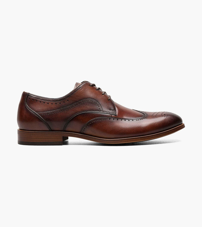 Stacy Adams Brayden Leather Wingtip Oxford Dress Shoes - Brown - Upscale Men's Fashion