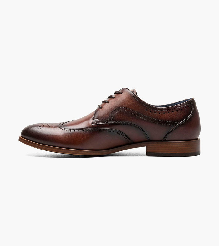 Stacy Adams Brayden Leather Wingtip Oxford Dress Shoes - Brown - Upscale Men's Fashion