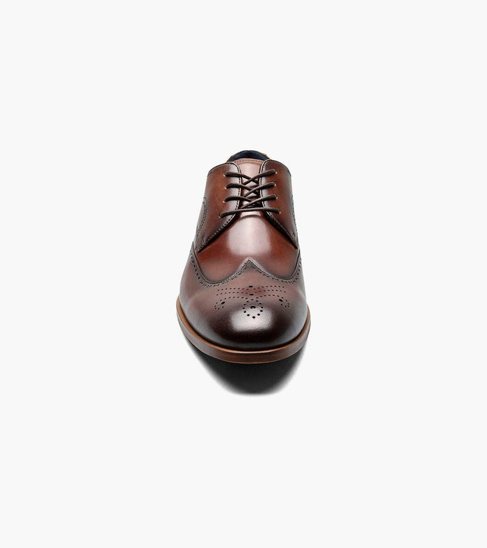 Stacy Adams Brayden Leather Wingtip Oxford Dress Shoes - Brown - Upscale Men's Fashion
