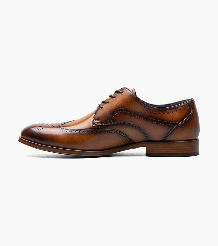 Stacy Adams Brayden Leather Wingtip Oxford Dress Shoes - Tan - Upscale Men's Fashion