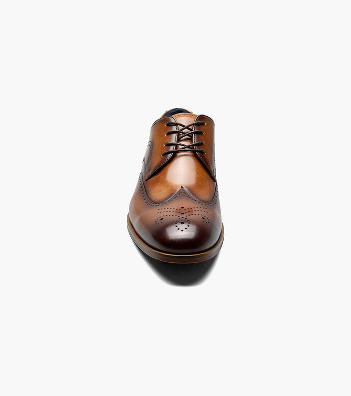 Stacy Adams Brayden Leather Wingtip Oxford Dress Shoes - Tan - Upscale Men's Fashion