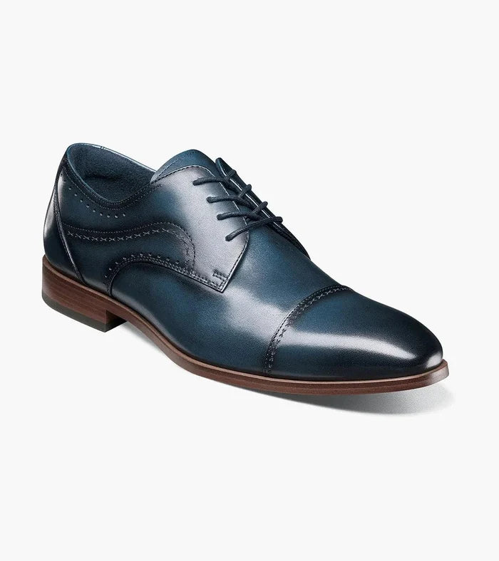 Stacy Adams Bryant Cap Toe Oxford in Navy - Versatile and Stylish Leather Shoes - Upscale Men's Fashion