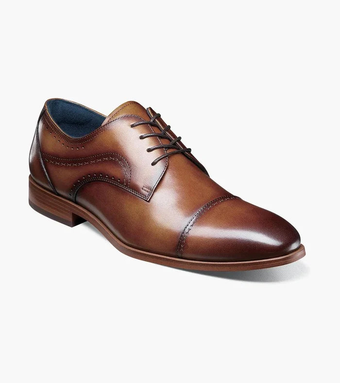 Stacy Adams Bryant Cap Toe Oxford in Tan - Versatile and Stylish Leather Shoes - Upscale Men's Fashion