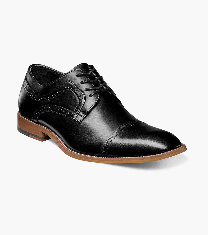 Stacy Adams Dickinson Cap Toe Oxford Dress Shoes - Black - Upscale Men's Fashion