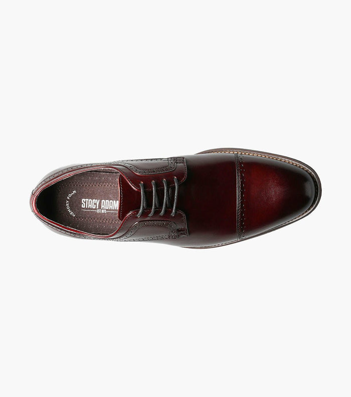 Stacy Adams Dickinson Cap Toe Oxford Dress Shoes - Burgundy - Upscale Men's Fashion