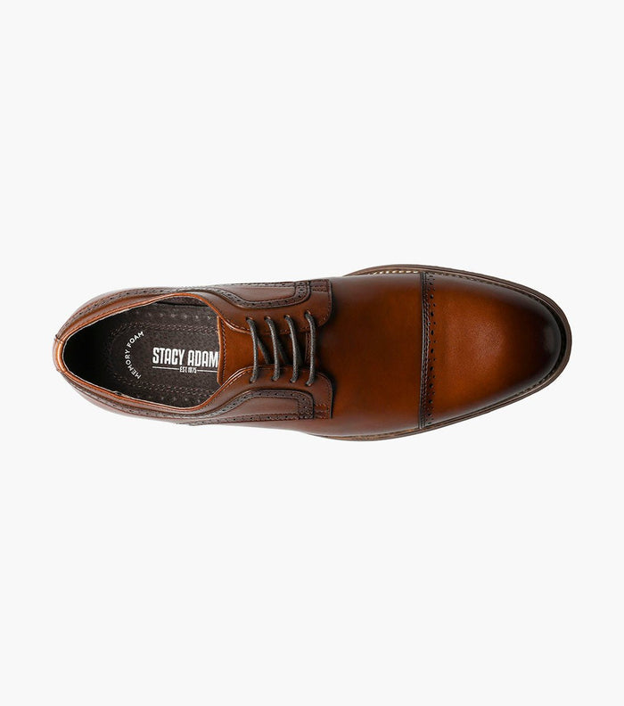 Stacy Adams Dickinson Cap Toe Oxford Dress Shoes - Cognac - Upscale Men's Fashion