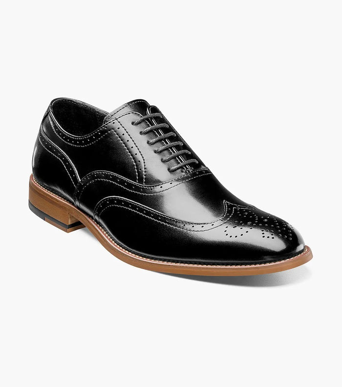 Stacy Adams Dunbar Wingtip Oxford Shoes – Black - Upscale Men's Fashion