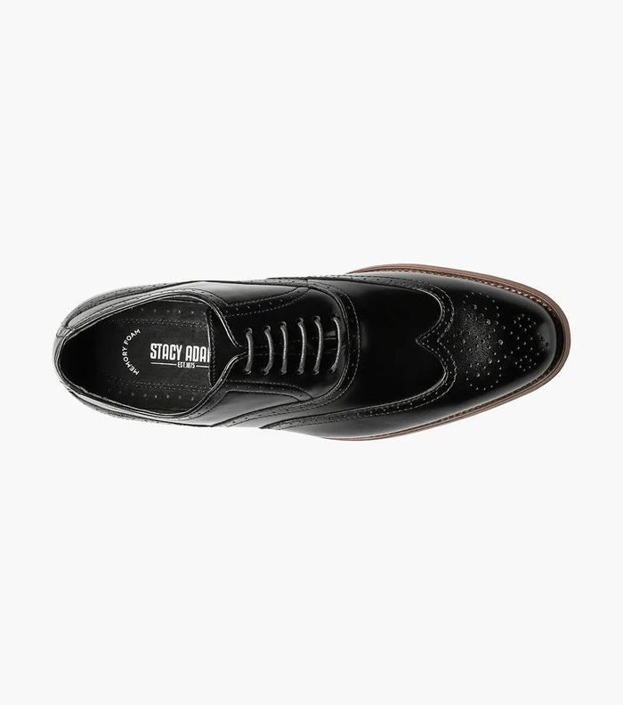 Stacy Adams Dunbar Wingtip Oxford Shoes – Black - Upscale Men's Fashion