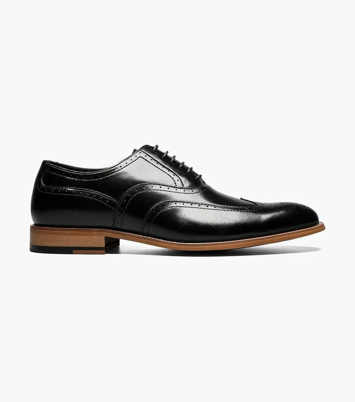 Stacy Adams Dunbar Wingtip Oxford Shoes – Black - Upscale Men's Fashion