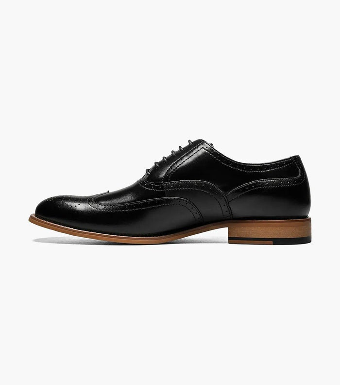 Stacy Adams Dunbar Wingtip Oxford Shoes – Black - Upscale Men's Fashion