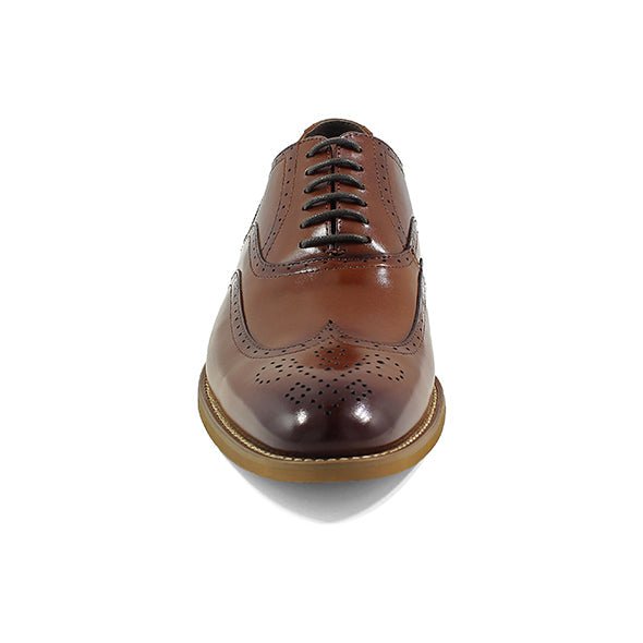 Stacy Adams Dunbar Wingtip Oxford Shoes – Cognac - Upscale Men's Fashion