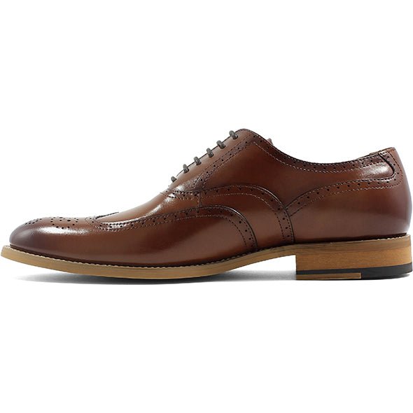 Stacy Adams Dunbar Wingtip Oxford Shoes – Cognac - Upscale Men's Fashion