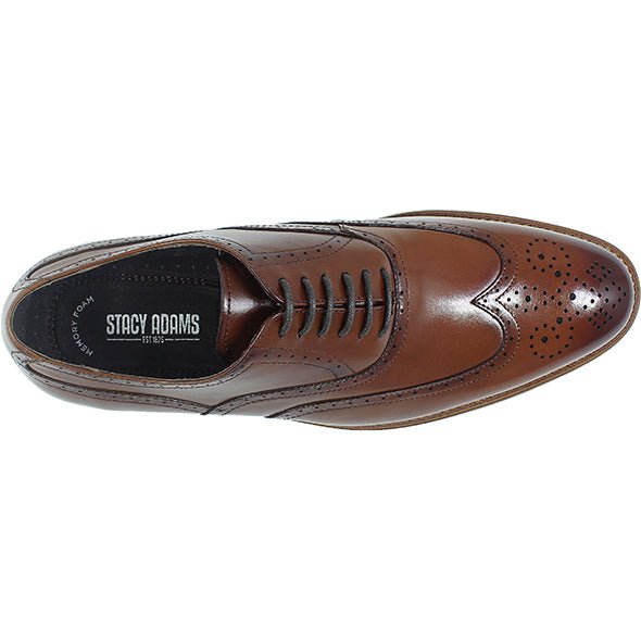Stacy Adams Dunbar Wingtip Oxford Shoes – Cognac - Upscale Men's Fashion