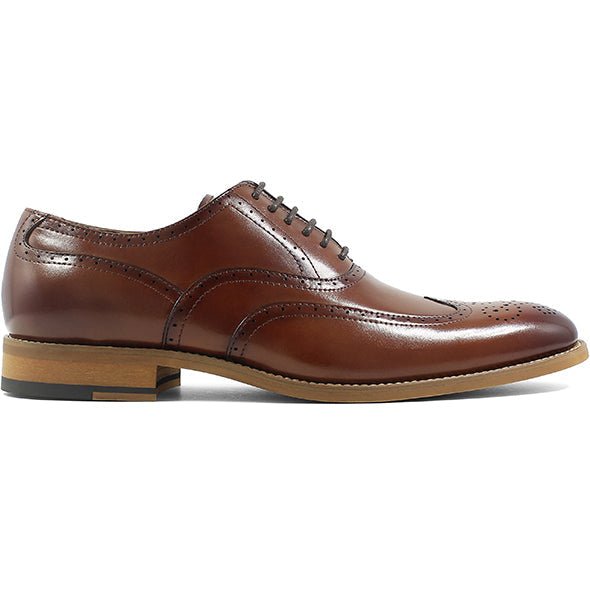 Stacy Adams Dunbar Wingtip Oxford Shoes – Cognac - Upscale Men's Fashion