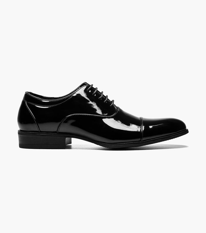 Stacy Adams Gala Patent Cap Toe Oxford Tuxedo Shoes - Black Patent - Upscale Men's Fashion